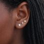 Sterling Silver Mismatched Moon And Star Stud Earrings – 5mm, thumbnail 4 of 6