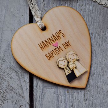 Personalised Naming Day, Christening Or Baptism Heart, 2 of 7