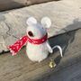 Christmas Felt Mouse In Scarf, thumbnail 1 of 6