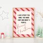 A4 Christmas Art Print, I Like A Picky Tea, Wine, The Word Cunt, Funny Print, thumbnail 1 of 7