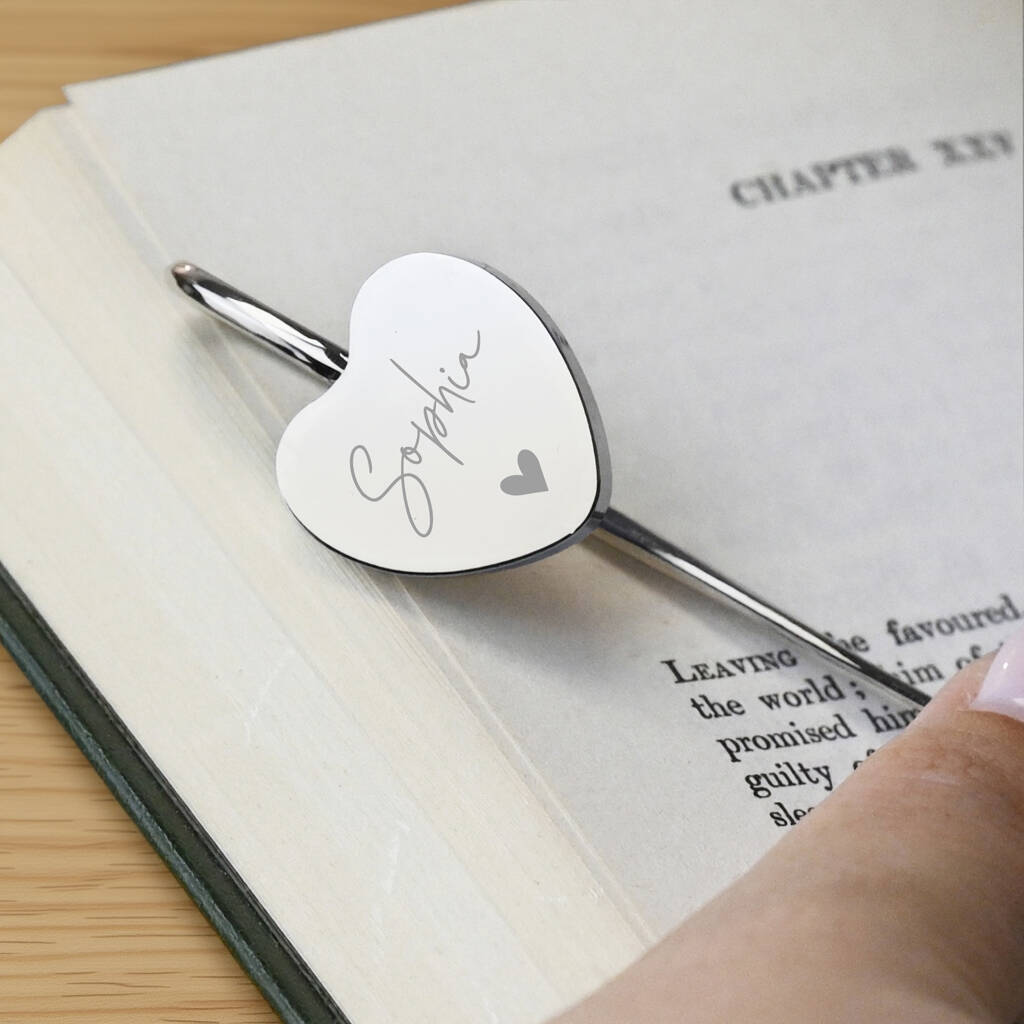 Personalised Engraved Heart Bookmark Keepsakes, 1 of 5