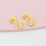 Sterling Silver Tiny Little Karma Circle Stud Earrings, thumbnail 1 of 12