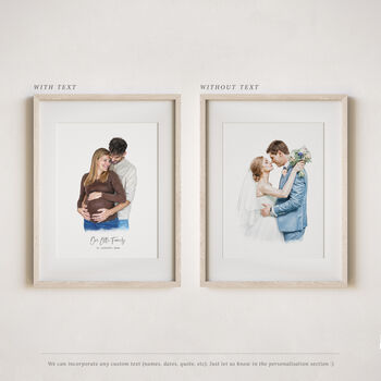 Newlyweds Gift Engagement Couple Gift Portrait, 5 of 11