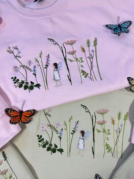 Enchanted Garden Elf Embroidered Sweatshirt, 6 of 7