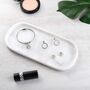Marble Look White Oval Vanity Tray, thumbnail 1 of 7