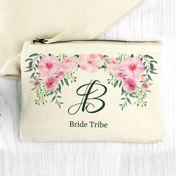 Monogrammed Floral Makeup Bag, 7 of 12