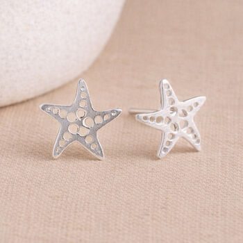 Sterling Silver Dotty Starfish Stud Earrings – 8mm, 2 of 10