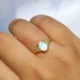 Rainbow Moonstone Ring In Sterling Silver And Gold, thumbnail 5 of 9