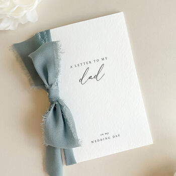 Luxury 'Letter To My Dad On My Wedding Day' Card, Elegant Calligraphy Design, 3 of 11