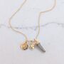The Trio Star Point Pyrite Necklace, thumbnail 3 of 7