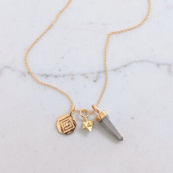 The Trio Star Point Pyrite Necklace, 3 of 7