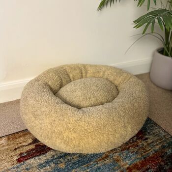 Super Soft Fleece Donut Calming Dog Bed, 4 of 7