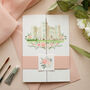 Pink Folded Venue Illustration Wedding Invitation, thumbnail 1 of 9