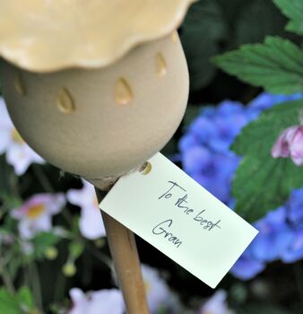 Speckled Ceramic Personalised Poppy Seed Head, 5 of 7