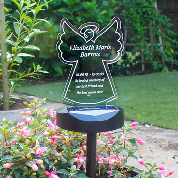 Personalised Angel Memorial Garden Solar Light, 4 of 4