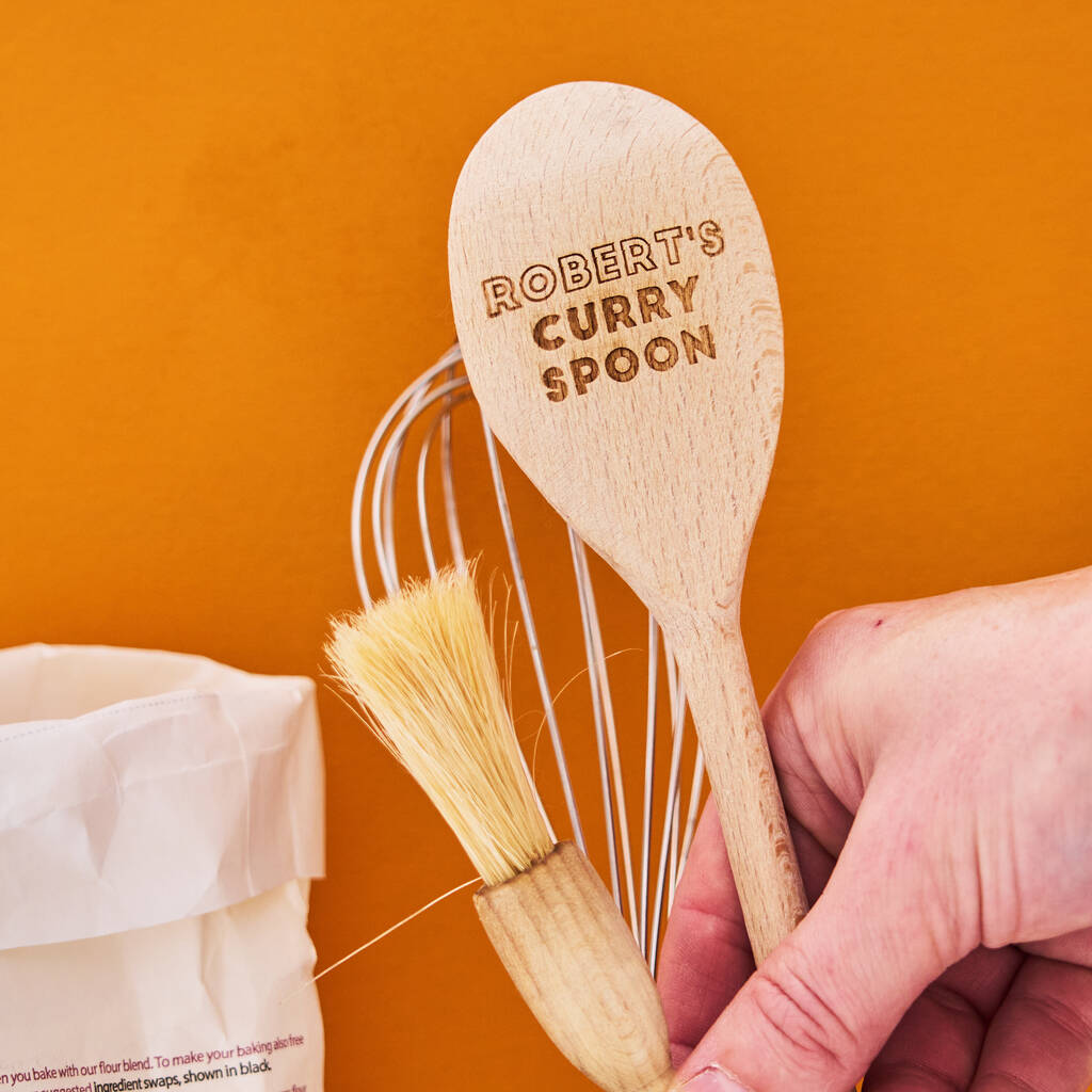 Personalised Wooden Curry Spoon, 1 of 3