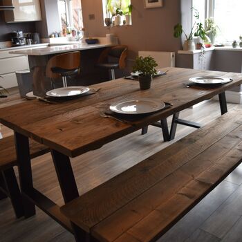 Reclaimed Wooden Dining Table, 9 of 11