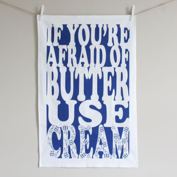 'Afraid Of Butter' Tea Towel, 3 of 3