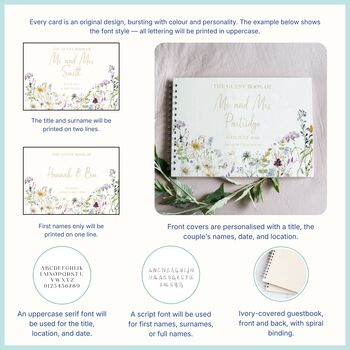 Personalised Wildflowers Wedding Guest Book, 3 of 10