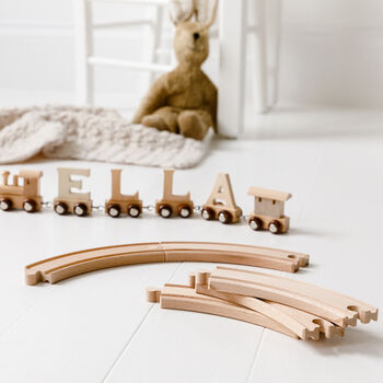 Personalised Engraved Christmas Wooden Name Train Set, 7 of 9