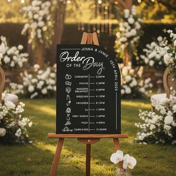 Modern Arch Acrylic Wedding Order Of The Day Timeline, 2 of 10