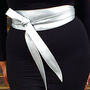 White 100% Leather Obi Belt One Size Fits All, thumbnail 5 of 6