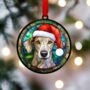 Greyhound In Santa Hat Suncatcher Decoration, thumbnail 3 of 6
