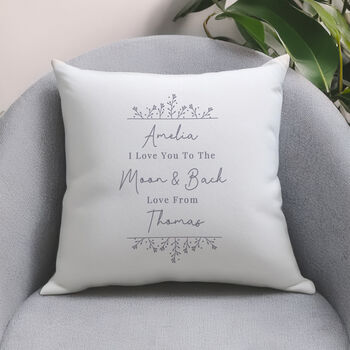 Personalised Grey Floral Cushion Cover, 2 of 6
