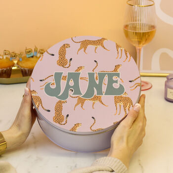 Personalised Leopard Cake Tin, 3 of 5