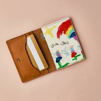 Personalised Child's Drawing Leather Card Holder, 3 of 5