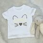 Girls Personalised Cat T Shirt Animal Print And Gold, thumbnail 1 of 2