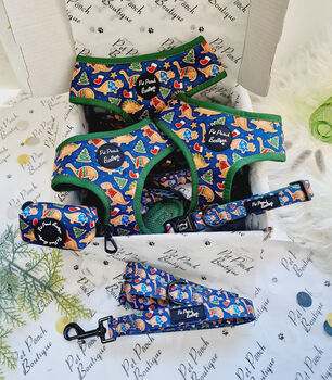 Christmas Dino Rawr Biscuits Dog Harness, 3 of 4