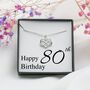 80th Birthday Necklace – Sterling Silver Heart Infinity Charm, Personalised Jewellery Gift For Her, thumbnail 1 of 8