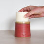Speckled Clay Candle Pot With Refill Raspberry, thumbnail 5 of 6