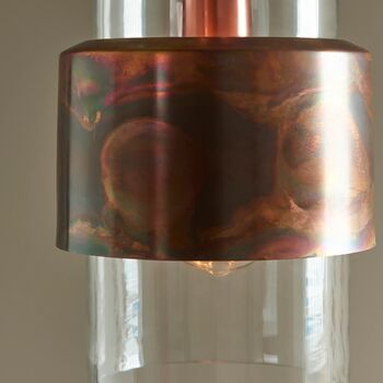 Dhara Copper And Glass Pendant Ceiling Light, 7 of 7