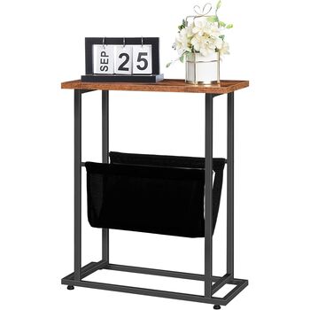 Side Table Narrow End Table With Magazine Holder Sling, 7 of 9