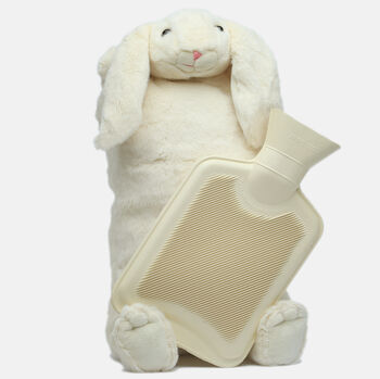Cream Bunny Personalised Hot Water Bottle, Gift Boxed, 5 of 7