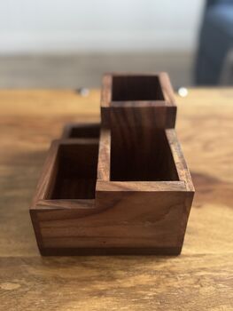 Desk Caddy, Indian Rosewood Desk Organiser, 4 of 11