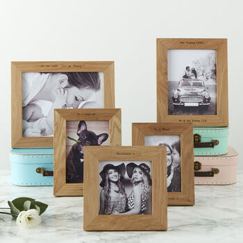 Personalised Solid Oak Picture Frame With Photo Print, 3 of 7