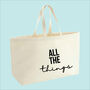 All The Things Premium Canvas Oversized Tote Bag, thumbnail 9 of 10