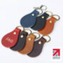 Handmade Personalised Leather Keyring Made In Britain English Leather, thumbnail 1 of 8