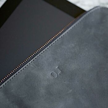 Personalised Black Buffalo Leather iPad Case, 3 of 6