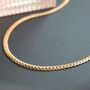 Flat Snake Bone Chain Clavicle Necklace Non Tarnish, thumbnail 4 of 11