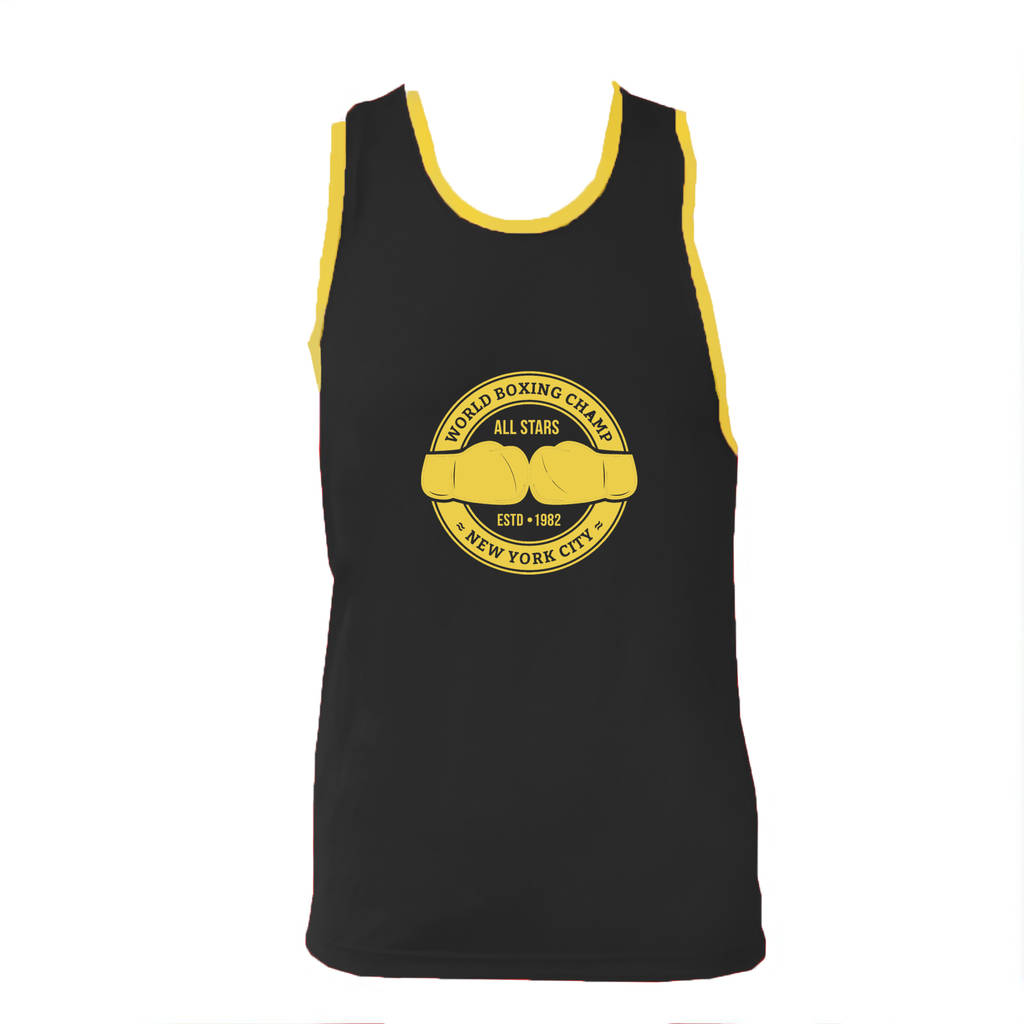 personalised boxing vest by we print balls