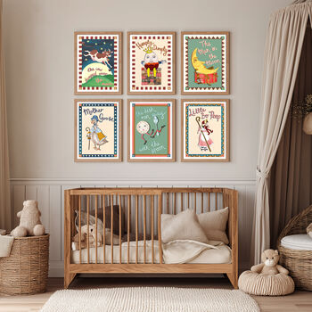 Mother Goose Vintage Nursery Print, 8 of 12