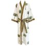 Ladies Green Palm Tree Print Cotton Dressing Gown, thumbnail 5 of 5