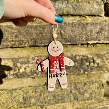 Wooden Personalised Gingerbread Character, 5 of 5