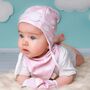 Pink Clouds Hat, Bib And Mittens Set, thumbnail 2 of 4