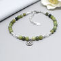 Luck And Light Jade Lotus Bracelet Sterling Silver, thumbnail 1 of 3