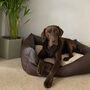 Luxury Vegan Leather And Sherpa Fleece Sofa Dog Bed, thumbnail 3 of 12